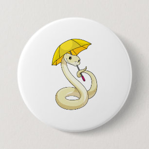 Snake with Umbrella 7.5 Cm Round Badge