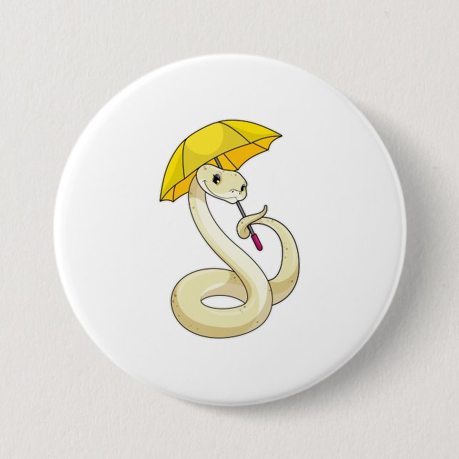 Snake with Umbrella 7.5 Cm Round Badge (Front)
