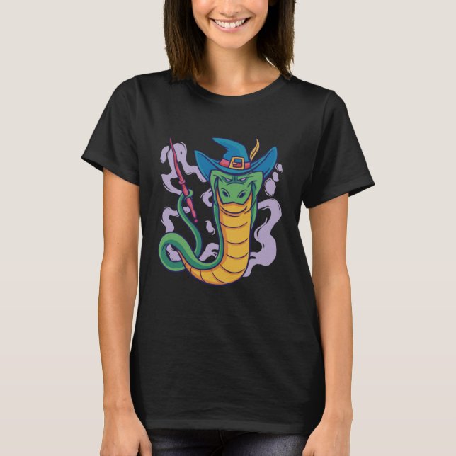 Snake wizard with magic wand for boys and girls T-Shirt (Front)