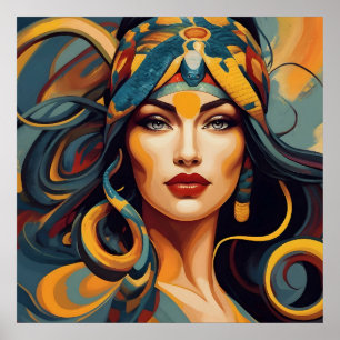 Snake woman art poster