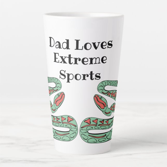 Snake World: Dad Loves Extreme Sports. Latte Mug (Front)