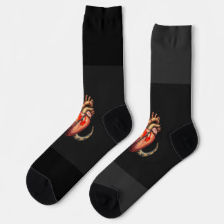 Snake Wrapped Around an Anatomical Heart Socks