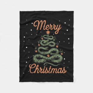 Snake Xmas Tree Snakes Christmas Tree Merry Christ Fleece Blanket