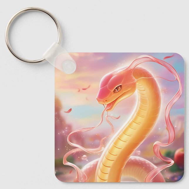 Snake Year 2025: Embracing Luck and Prosperity Key Ring (Front)