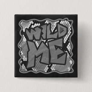 Snake Yellow and Gold Print 15 Cm Square Badge