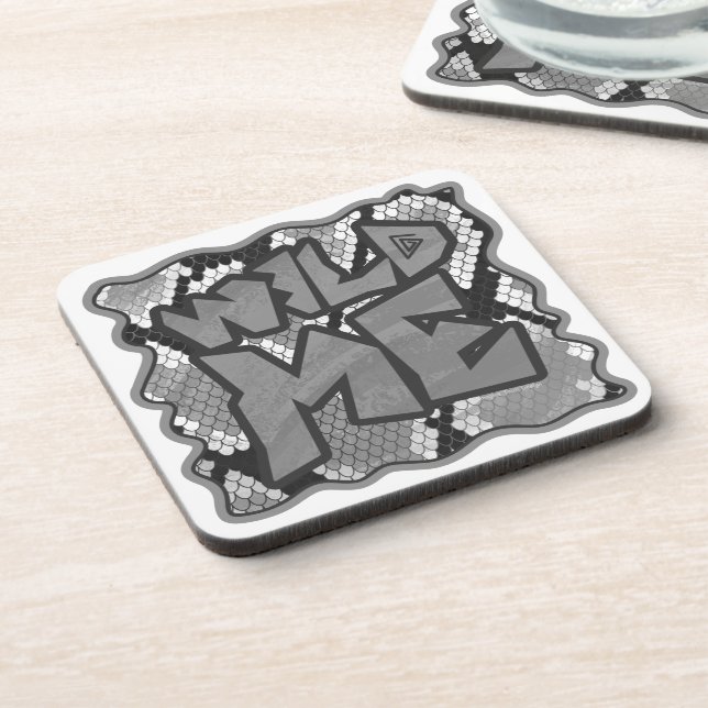 Snake Yellow and Gold Print Coaster (Left Side)