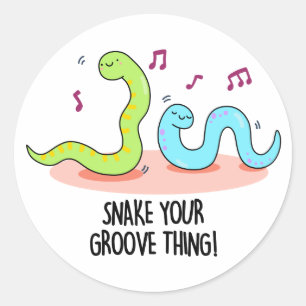 Snake Your Groove Thing Funny Disco Pun  Classic Round Sticker
