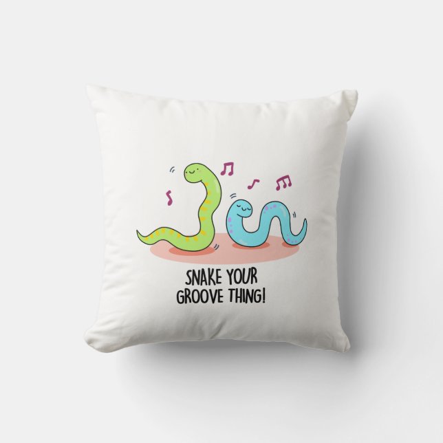 Snake Your Groove Thing Funny Disco Pun  Cushion (Front)