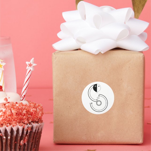 Snake zodiac  classic round sticker (Party)