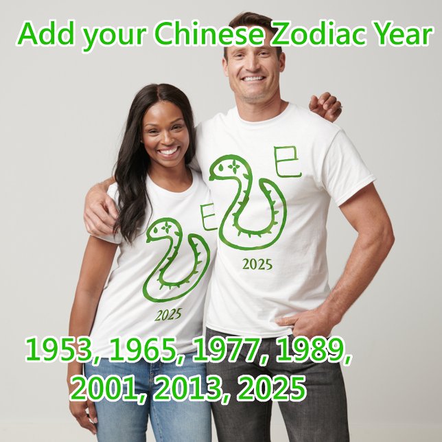 Snake Zodiac Customisable Year T-Shirt (Creator Uploaded)