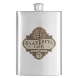 Snakebite Tonic Halloween Party Vintage Hip Flask