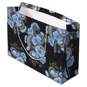Snakes and blue roses large gift bag