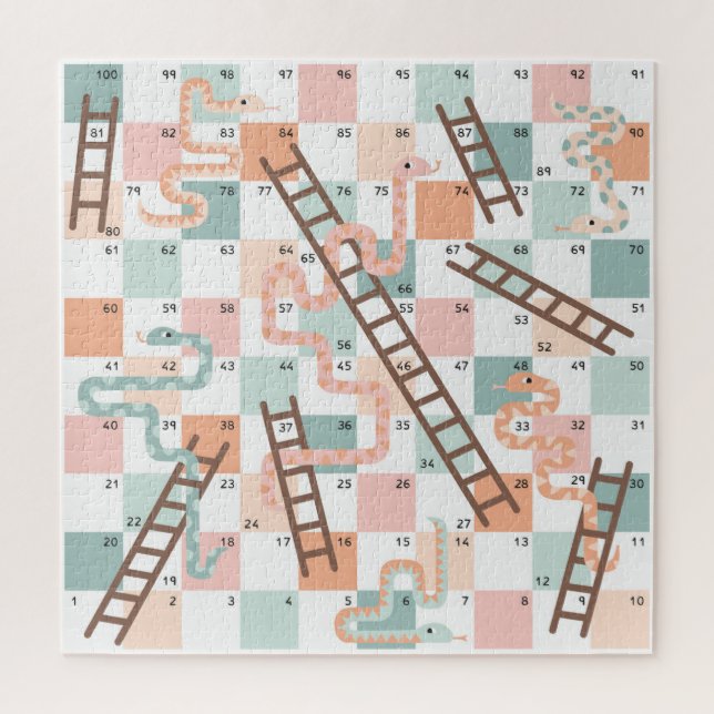 Snakes and ladders board game kids jigsaw puzzle (Vertical)