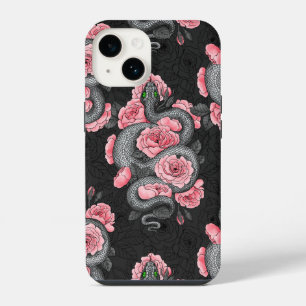 Snakes and peach roses iPhone 14 case