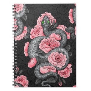 Snakes and peach roses notebook