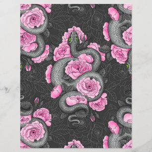 Snakes and pink roses