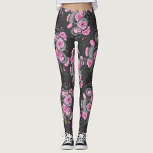 Snakes and pink roses leggings