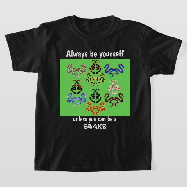 Snakes in the grass Kids colourful snake lover T-Shirt (Laydown)