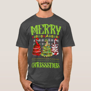 Snakes Merry Christmas Trees Funny Mery Chrissstma T-Shirt