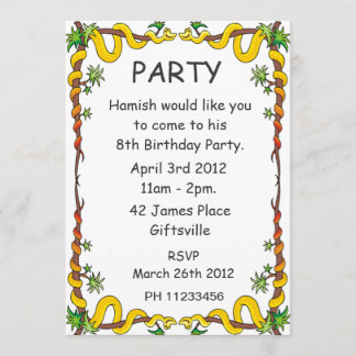 Snakes Party Invitation