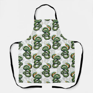 Snakes Pattern Design - White  Apron