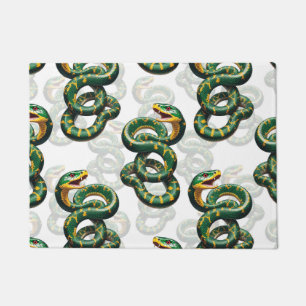 Snakes Pattern Design - White Doormat