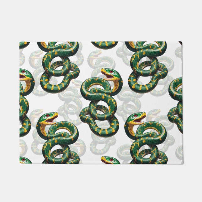 Snakes Pattern Design - White  Doormat (Front)