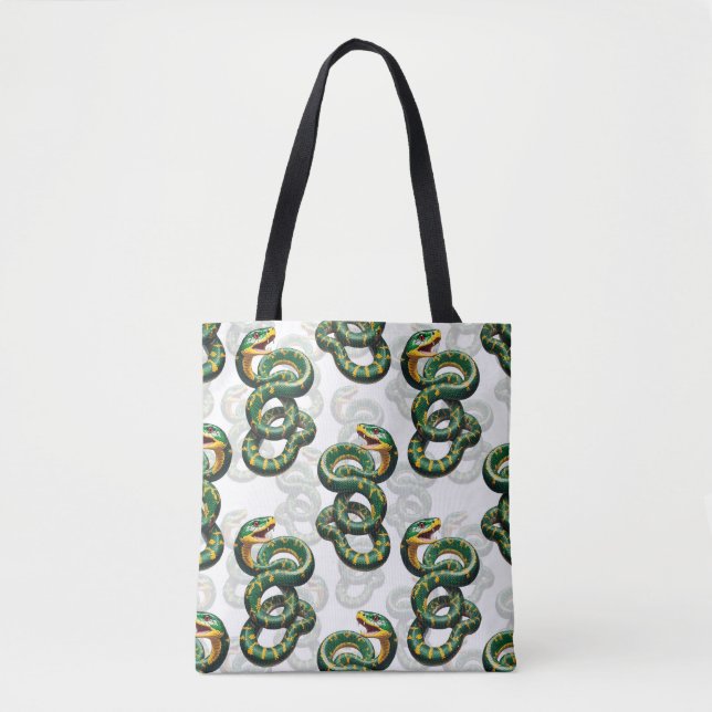 Snakes Pattern Design - White  Tote Bag (Front)