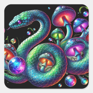 Snakes & Spores Square Sticker