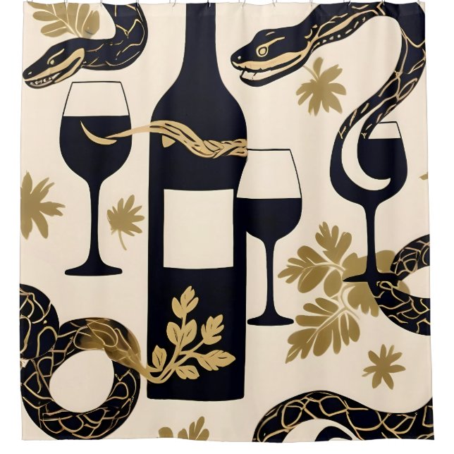 Snakes & Wines Shower Curtain (Front)