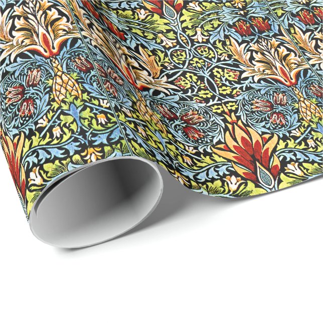 Snakeshead,  a colourful  William Morris pattern Wrapping Paper (Roll Corner)