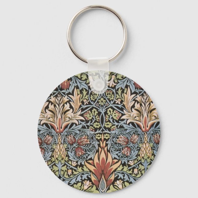 Snakeshead design by William Morris Key Ring (Front)