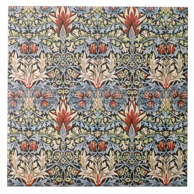 Snakeshead Pattern (by William Morris) Ceramic Tile (Front)