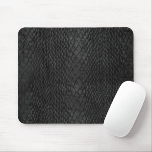 Snakeskin Black and Dark Grey Pattern  Mouse Pad