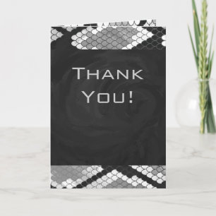 Snakeskin Grey, White, and Black Monogrammed Card