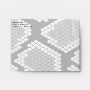 Snakeskin Grey, White, and Black Monogrammed Envelopes