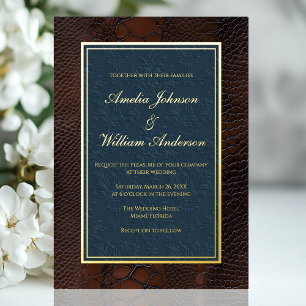 Snakeskin Leather Victorian Brown Blue Wedding