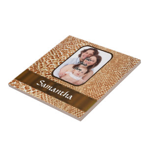 Snakeskin look custom photo ceramic tile