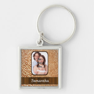 Snakeskin look custom photo key ring