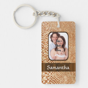 Snakeskin look custom photo key ring