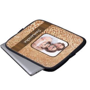 Snakeskin look custom photo laptop sleeve