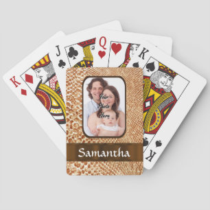 Snakeskin look custom photo playing cards