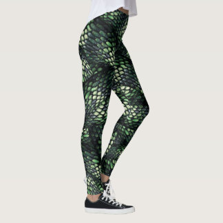 #Snakeskin, Snake skin Green and Black   Leggings