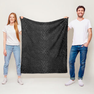 Snakeskin Texture Black Fleece Blanket