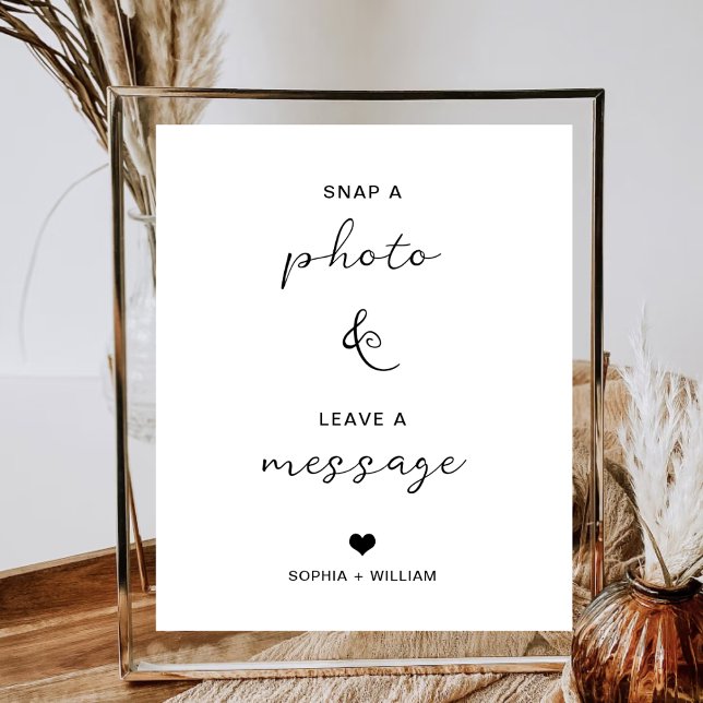 Snap a Photo Leave a Message Modern Wedding Party Poster (Creator Uploaded)