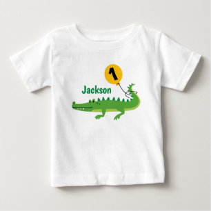 snap Alligator personlized first Birthday Tshirt