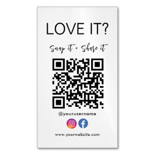 Snap And Share Qr Code Facebook Instagram Magnetic Business Card