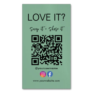 Snap And Share Qr Code Facebook Instagram Magnetic Business Card