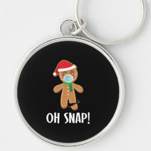 Snap Christmas Ginger Bread Man Mask Holiday Gift Key Ring