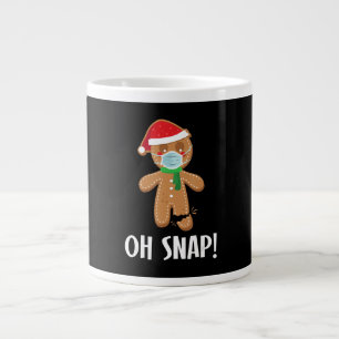 Snap Christmas Ginger Bread Man Mask Holiday Gift Large Coffee Mug